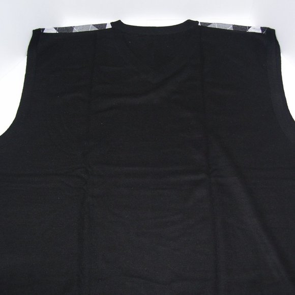 6X St. Patrick V-Neck Black Argyle Sweater Vest 6XL - Picture 3 of 6